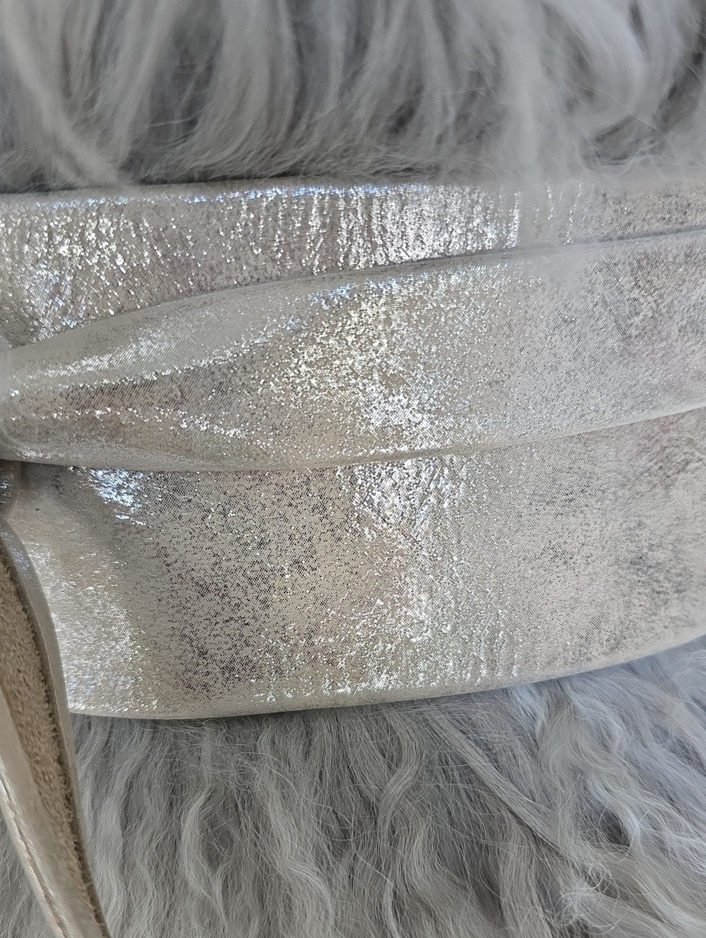 ADA Collection Classic Leather Wrap Belt | Silver Neutral | NWT - Picture 3 of 14